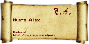 Nyers Alex névjegykártya